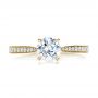 18k Yellow Gold 18k Yellow Gold Bright Cut Diamond Engagement Ring - Top View -  100406 - Thumbnail