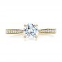 14k Yellow Gold 14k Yellow Gold Bright Cut Diamond Engagement Ring - Top View -  100406 - Thumbnail
