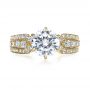 18k Yellow Gold 18k Yellow Gold Bright Cut Diamond Engagement Ring - Top View -  1115 - Thumbnail