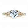 18k Yellow Gold 18k Yellow Gold Bright Cut Diamond Engagement Ring - Top View -  1239 - Thumbnail