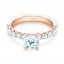 18k Rose Gold 18k Rose Gold Brilliant Facet Split-prong Diamond Engagement Ring - Flat View -  103681 - Thumbnail