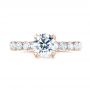 18k Rose Gold 18k Rose Gold Brilliant Facet Split-prong Diamond Engagement Ring - Top View -  103681 - Thumbnail