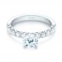 18k White Gold Brilliant Facet Split-prong Diamond Engagement Ring - Flat View -  103681 - Thumbnail