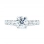 18k White Gold Brilliant Facet Split-prong Diamond Engagement Ring - Top View -  103681 - Thumbnail