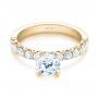 18k Yellow Gold 18k Yellow Gold Brilliant Facet Split-prong Diamond Engagement Ring - Flat View -  103681 - Thumbnail
