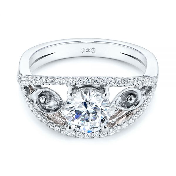 14k White Gold And 14K Gold 14k White Gold And 14K Gold Calla Lilly Custom Diamond Engagement Ring - Flat View - 105831