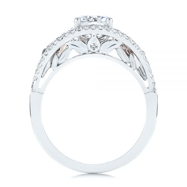  Platinum And 14K Gold Platinum And 14K Gold Calla Lilly Custom Diamond Engagement Ring - Front View -  105831 - Thumbnail