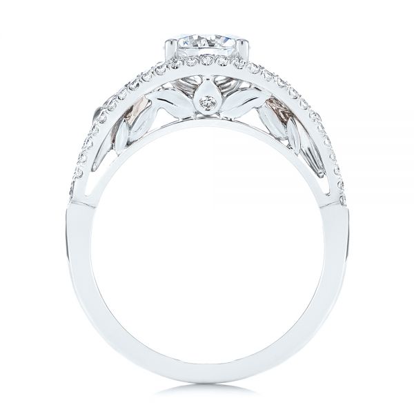 14k White Gold And 14K Gold 14k White Gold And 14K Gold Calla Lilly Custom Diamond Engagement Ring - Front View - 105831