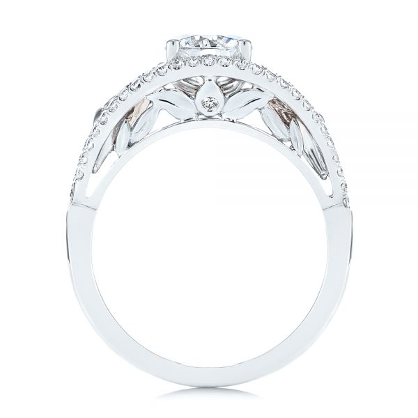  Platinum And Platinum Platinum And Platinum Calla Lilly Custom Diamond Engagement Ring - Front View -  105831 - Thumbnail