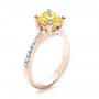 18k Rose Gold 18k Rose Gold Canary Yellow Diamond Engagement Ring - Three-Quarter View -  1291 - Thumbnail