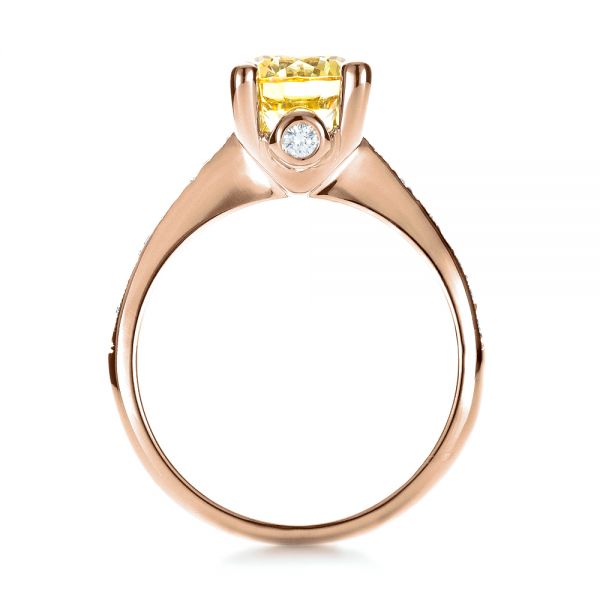 18k Rose Gold 18k Rose Gold Canary Yellow Diamond Engagement Ring - Front View -  1291