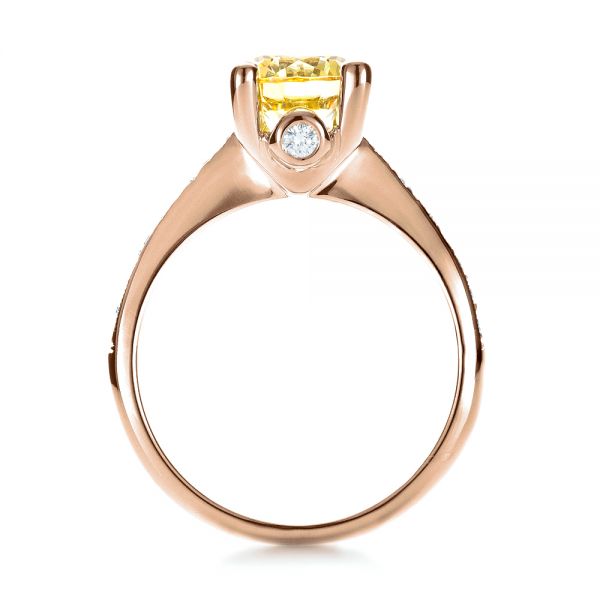 14k Rose Gold 14k Rose Gold Canary Yellow Diamond Engagement Ring - Front View - 1291