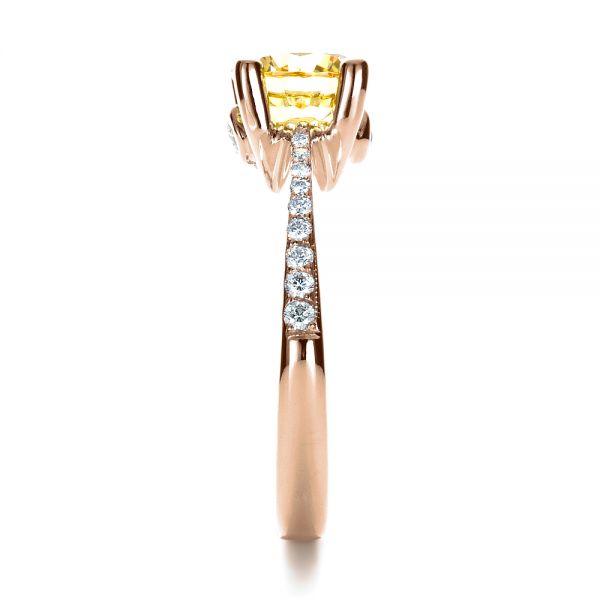 14k Rose Gold 14k Rose Gold Canary Yellow Diamond Engagement Ring - Side View - 1291