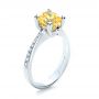 18k White Gold Canary Yellow Diamond Engagement Ring - Three-Quarter View -  1291 - Thumbnail