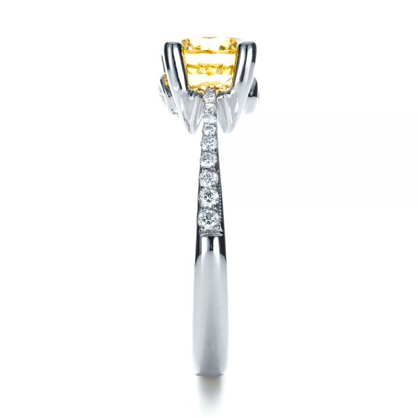 18k White Gold Canary Yellow Diamond Engagement Ring - Side View - 1291