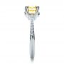 18k White Gold Canary Yellow Diamond Engagement Ring - Side View -  1291 - Thumbnail