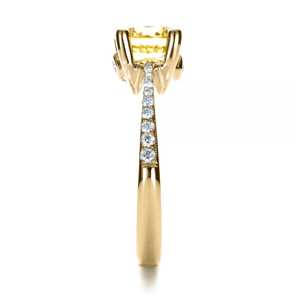 18k Yellow Gold 18k Yellow Gold Canary Yellow Diamond Engagement Ring - Side View - 1291