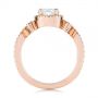 14k Rose Gold Champagne Sapphire And Diamond Halo Engagement Ring - Front View -  105286 - Thumbnail