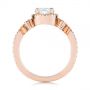 18k Rose Gold 18k Rose Gold Champagne Sapphire And Diamond Halo Engagement Ring - Front View -  105286 - Thumbnail