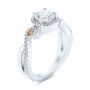  Platinum Platinum Champagne Sapphire And Diamond Halo Engagement Ring - Three-Quarter View -  105286 - Thumbnail