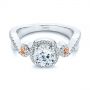  Platinum Platinum Champagne Sapphire And Diamond Halo Engagement Ring - Flat View -  105286 - Thumbnail