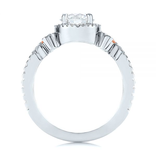 Platinum Platinum Champagne Sapphire And Diamond Halo Engagement Ring - Front View - 105286