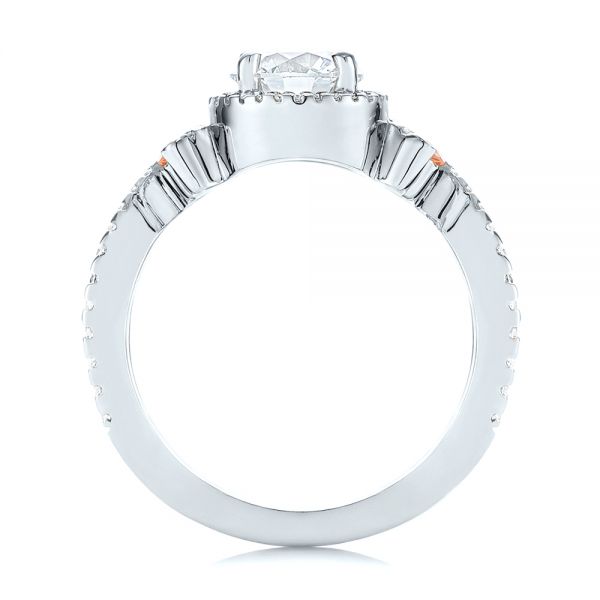 14k White Gold 14k White Gold Champagne Sapphire And Diamond Halo Engagement Ring - Front View -  105286