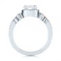 14k White Gold 14k White Gold Champagne Sapphire And Diamond Halo Engagement Ring - Front View -  105286 - Thumbnail
