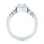 18k White Gold 18k White Gold Champagne Sapphire And Diamond Halo Engagement Ring - Front View -  105286 - Thumbnail