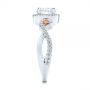 18k White Gold 18k White Gold Champagne Sapphire And Diamond Halo Engagement Ring - Side View -  105286 - Thumbnail