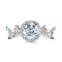  Platinum Platinum Champagne Sapphire And Diamond Halo Engagement Ring - Top View -  105286 - Thumbnail