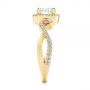 18k Yellow Gold 18k Yellow Gold Champagne Sapphire And Diamond Halo Engagement Ring - Side View -  105286 - Thumbnail