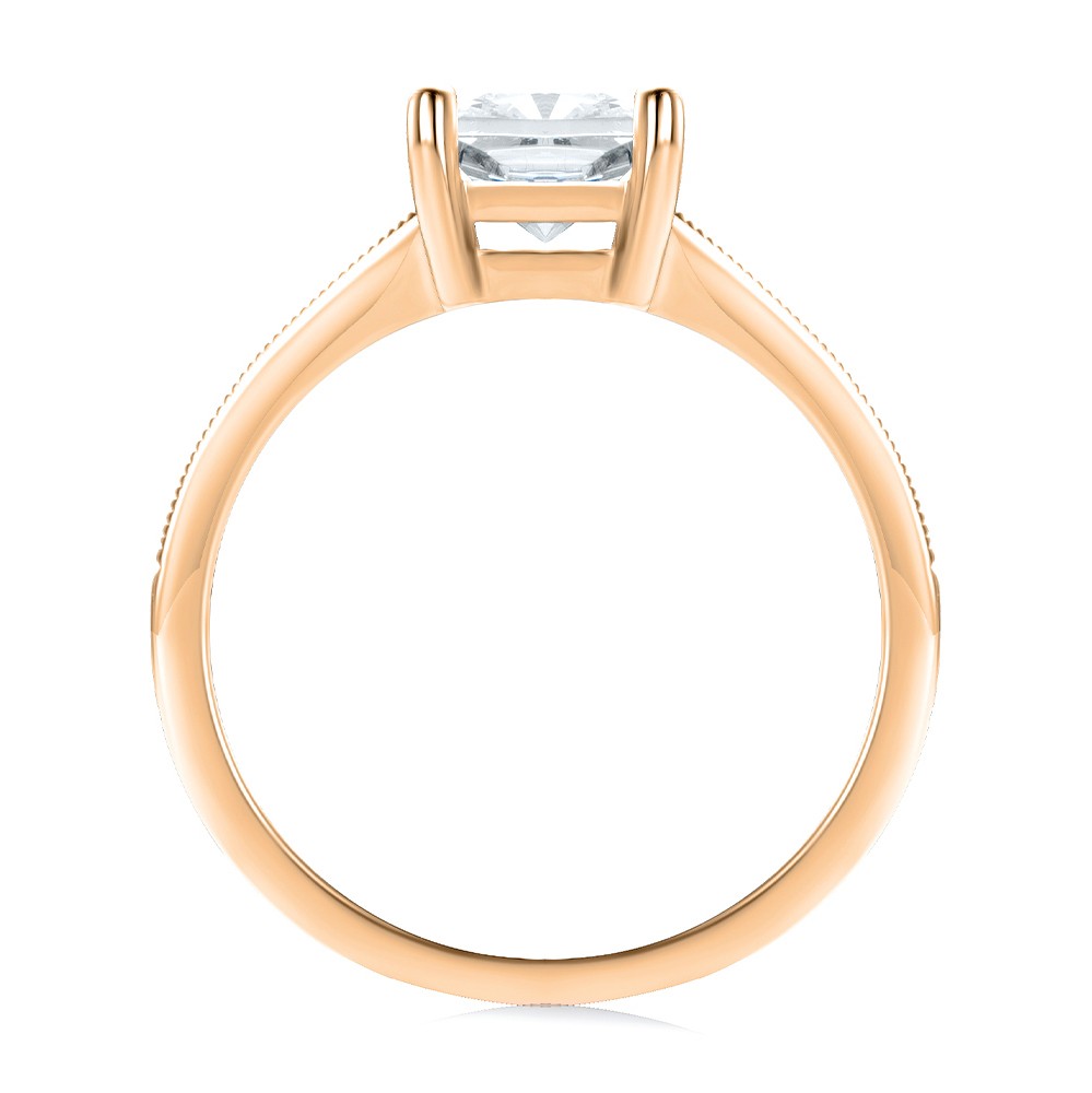 14k Rose Gold 14k Rose Gold Channel Set Diamond Engagement Ring - Front View -  108330 - Thumbnail