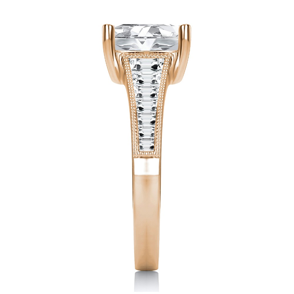 14k Rose Gold 14k Rose Gold Channel Set Diamond Engagement Ring - Side View -  108330 - Thumbnail