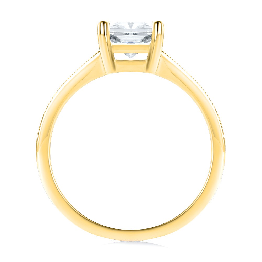 18k Yellow Gold 18k Yellow Gold Channel Set Diamond Engagement Ring - Front View -  108330 - Thumbnail