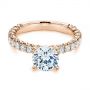 18k Rose Gold 18k Rose Gold Classic Diamond Engagement Ring - Flat View -  105320 - Thumbnail