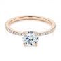 14k Rose Gold 14k Rose Gold Classic Diamond Engagement Ring - Flat View -  105747 - Thumbnail