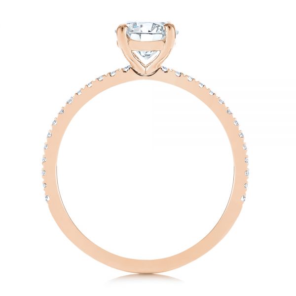 18k Rose Gold 18k Rose Gold Classic Diamond Engagement Ring - Front View -  105747