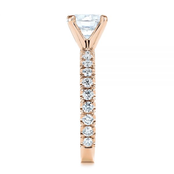 14k Rose Gold 14k Rose Gold Classic Diamond Engagement Ring - Side View -  105320