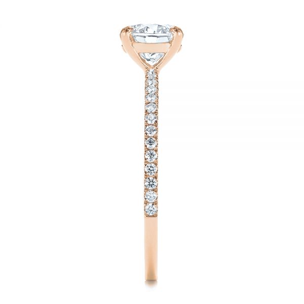 18k Rose Gold 18k Rose Gold Classic Diamond Engagement Ring - Side View -  105747