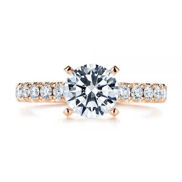 14k Rose Gold 14k Rose Gold Classic Diamond Engagement Ring - Top View - 105320