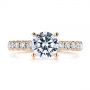 18k Rose Gold 18k Rose Gold Classic Diamond Engagement Ring - Top View -  105320 - Thumbnail