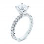 18k White Gold Classic Diamond Engagement Ring - Three-Quarter View -  105320 - Thumbnail