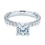 18k White Gold Classic Diamond Engagement Ring - Flat View -  105320 - Thumbnail