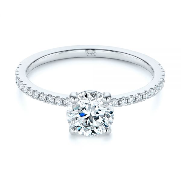 14k White Gold 14k White Gold Classic Diamond Engagement Ring - Flat View -  105747