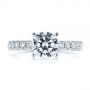 18k White Gold Classic Diamond Engagement Ring - Top View -  105320 - Thumbnail
