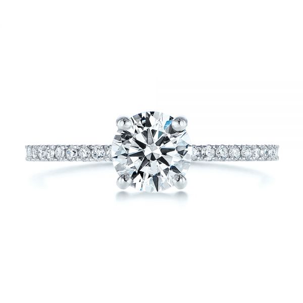 Platinum Classic Diamond Engagement Ring - Top View - 105747