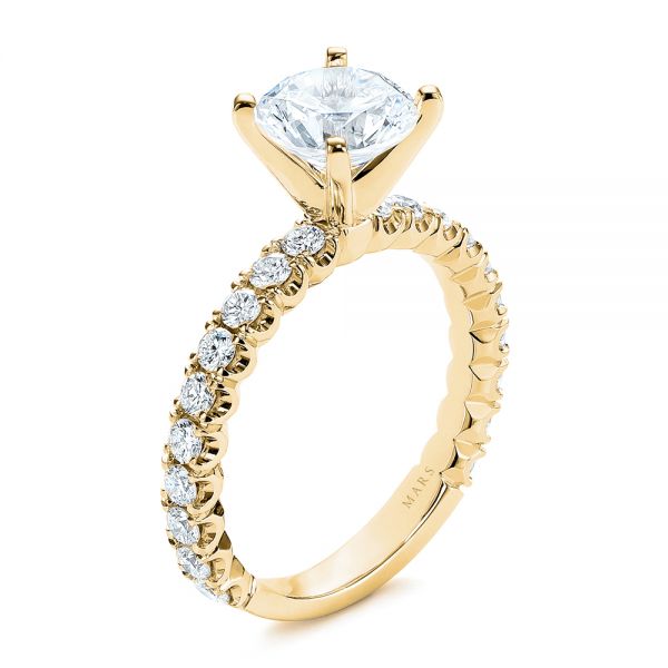 14k Yellow Gold 14k Yellow Gold Classic Diamond Engagement Ring - Three-Quarter View -  105320