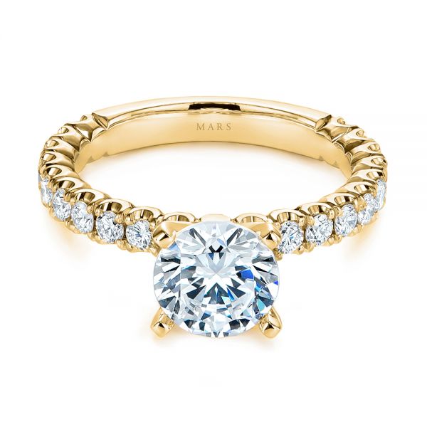 18k Yellow Gold 18k Yellow Gold Classic Diamond Engagement Ring - Flat View -  105320