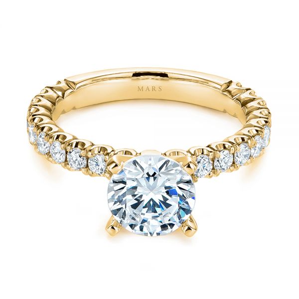 14k Yellow Gold 14k Yellow Gold Classic Diamond Engagement Ring - Flat View - 105320